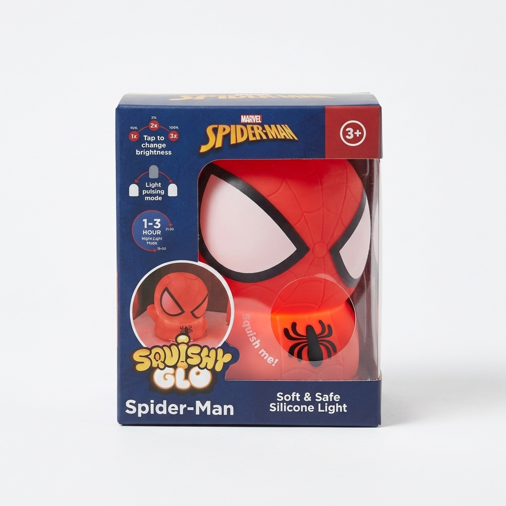 Veilleuse Spider-Man Squishy Glo en silicone – seconde photo studio de face