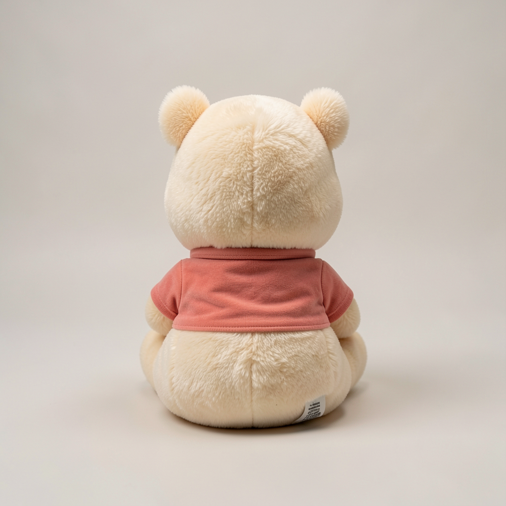 Peluche Winnie pastel vue arrière – photo studio